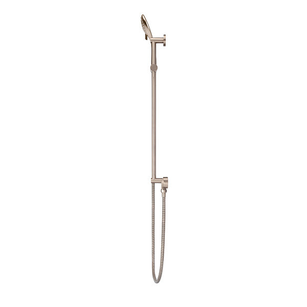 Meir Round 3 Function Rail Shower Champagne, side view - The Blue Space