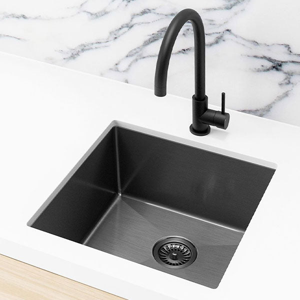Meir Single Bowl PVD Kitchen Sink 450mm Gunmetal Black - The Blue Space