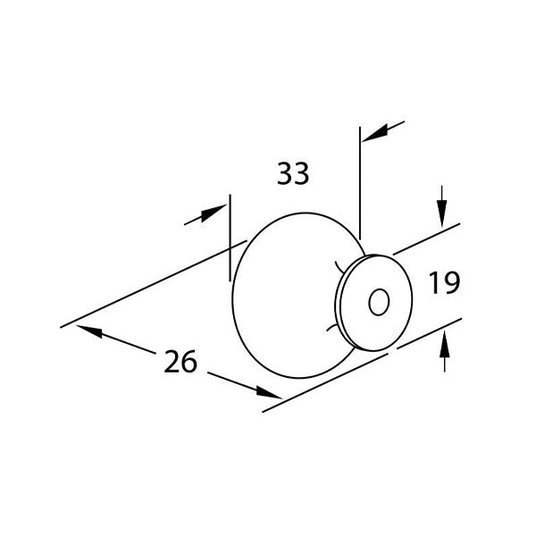 Momo Handles Florencia Concentric Knob 33mm Technical Drawing - The Blue Space