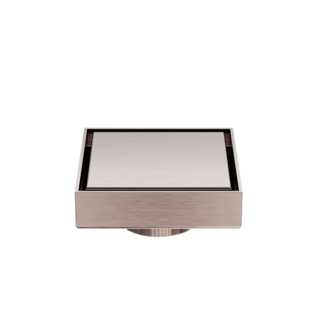 Nero 100mm Square Tile Insert Floor Waste 50mm Outlet Brushed Bronze