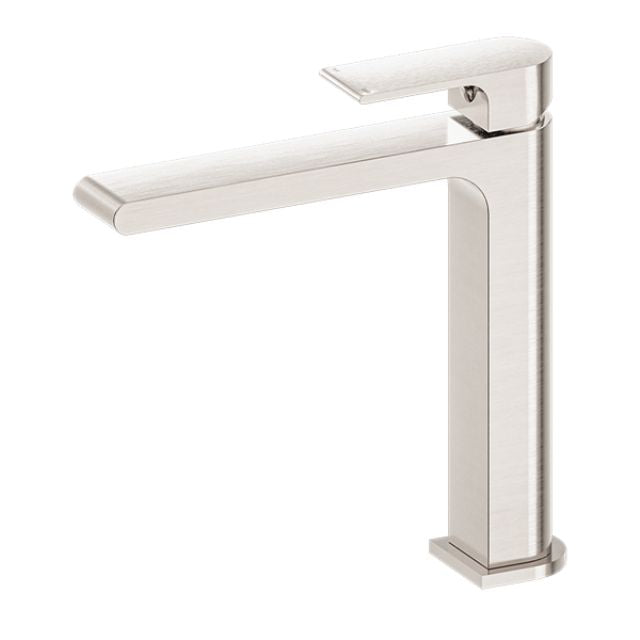 Nero Bianca Mid Tall Basin Mixer Brushed Nickel NR321501dBN - The Blue Space
