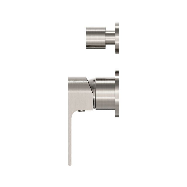Nero Bianca Shower Mixer With Diverter Separate Back Plate Brushed Nickel