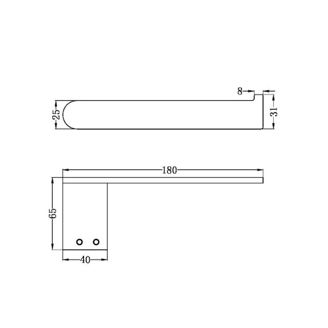 Technical Drawing Nero Bianca Toilet Roll Holder Brushed Nickel NR9086BN - The Blue Space