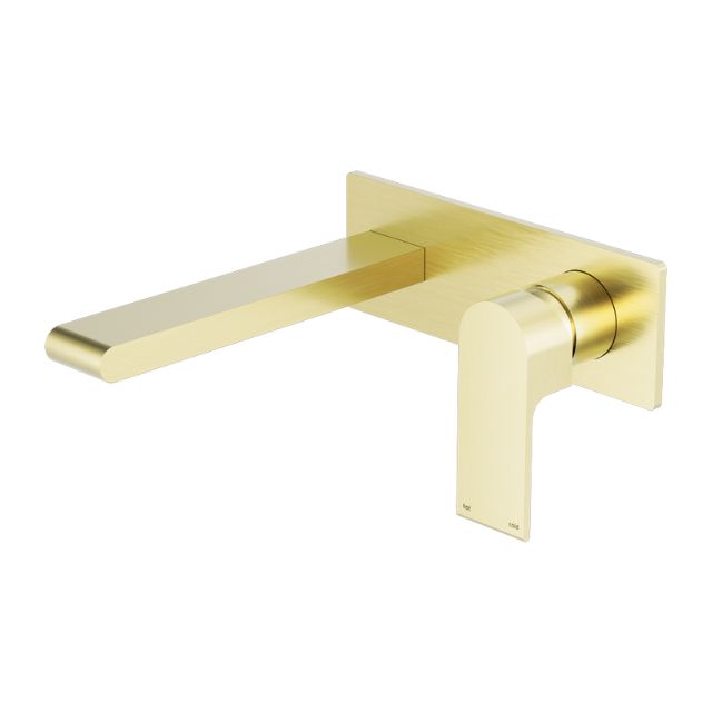Nero Bianca Wall Basin/Bath Mixer 187mm Brushed Gold
