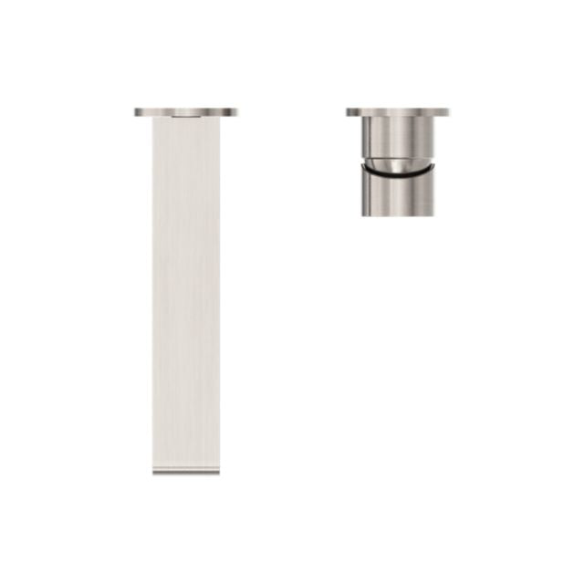 Nero Bianca Wall Basin/Bath Mixer Separate Back Plate 187mm Brushed Nickel