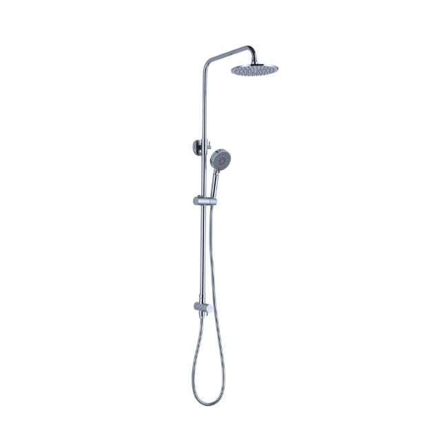 Nero Dolce Round Twin Shower Set Bottom Inlet Chrome