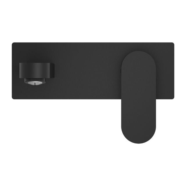 Nero Ecco Wall Basin/Bath Mixer Matte Black