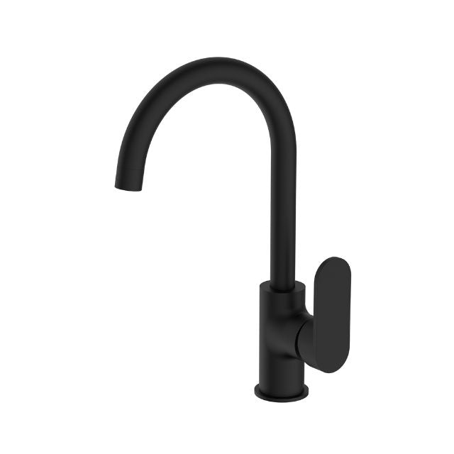 Nero Ecco Wall Basin/Bath Mixer Matte Black NR301310aMB - The Blue Space