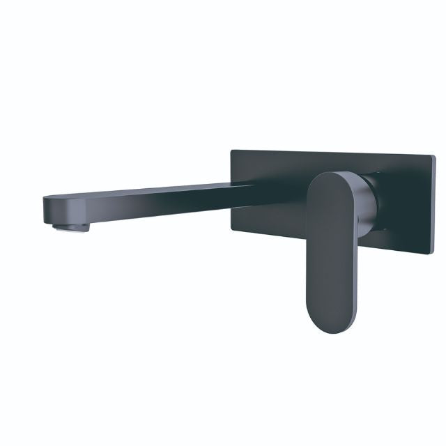 Nero Ecco Wall Basin/Bath Mixer Matte Black