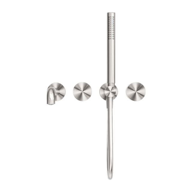 Nero Kara Progressive Shower System Separate Plate With Spout 250mm Brushed Nickel