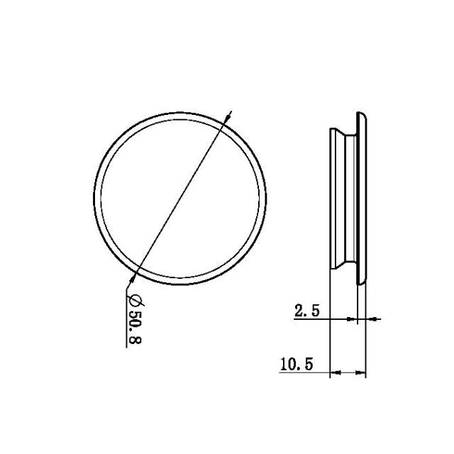 Technical Drawing Nero Mecca Care 32mm Grab Rail Cap Brushed Bronze NRCR0004BZ - The Blue Space