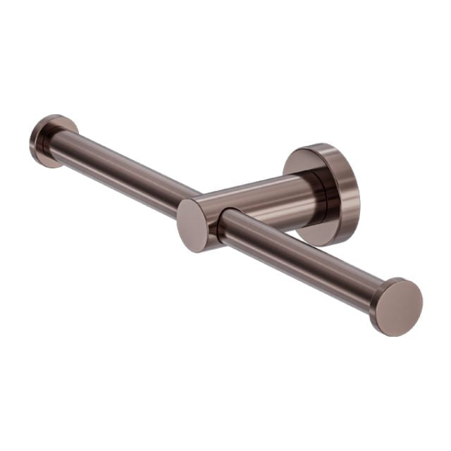 Nero Mecca Double Toilet Roll Holder Brushed Bronze NR1986dBZ - The Blue Space