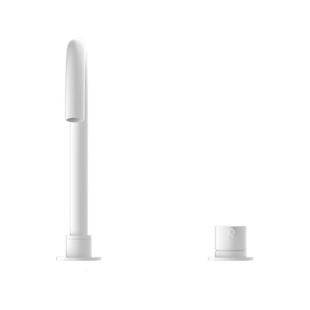 Buy Online Nero Mecca Hob Basin Mixer with Round Swivel Spout in Matte White NR221901bMW - The Blue Space