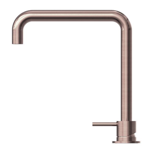 Nero Mecca Hob Basin Mixer Square Swivel Spout Brushed Bronze