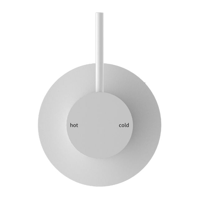 Nero Mecca Shower Mixer Handle Up 80mm Plate Matte White