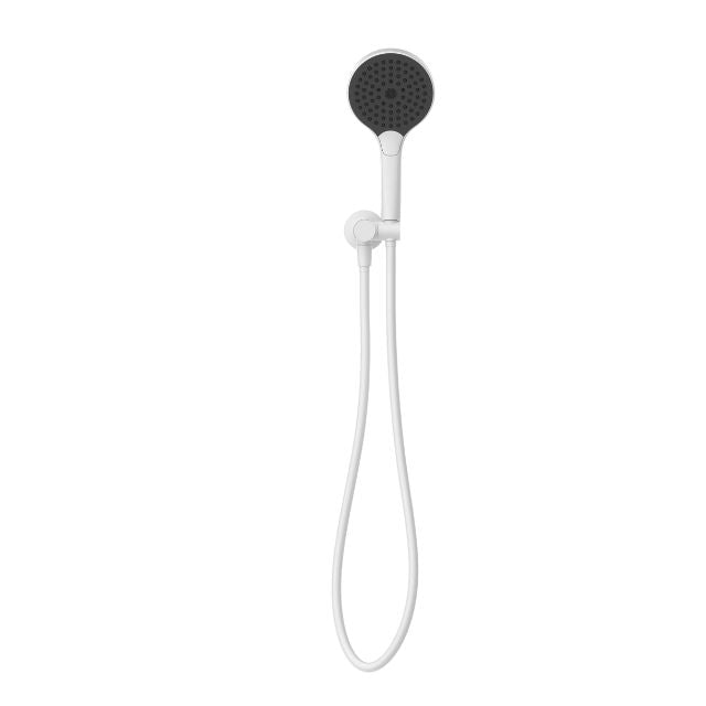 Front View Nero Mecca Shower On Bracket With Air Shower II Matte White NR221905FMW - The Blue Space