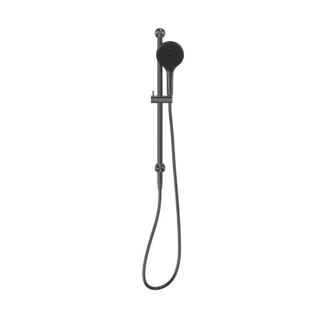 Front View Nero Mecca Shower Rail With Air Shower II Gun Metal - NR221905GGM - The Blue Space