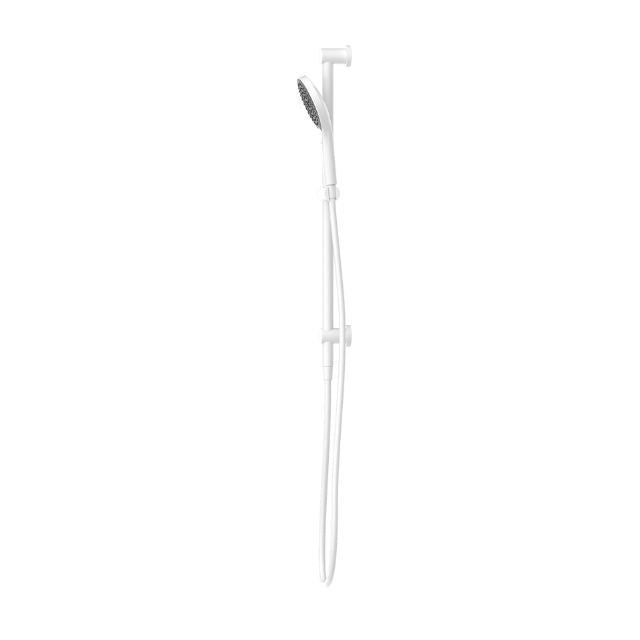 Side View Nero Mecca Shower Rail With Air Shower II Matte White - NR221905GMW - The Blue Space