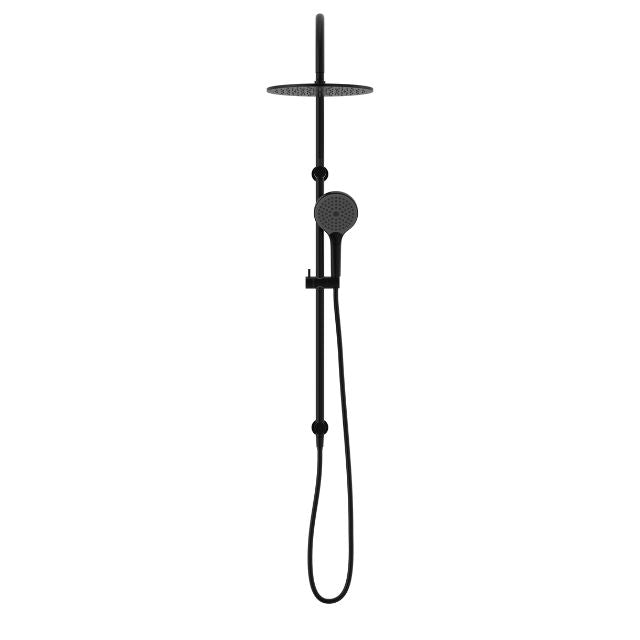 Front View Nero Mecca Twin Shower With Air Shower II Matte Black - NR221905HMB - The Blue Space