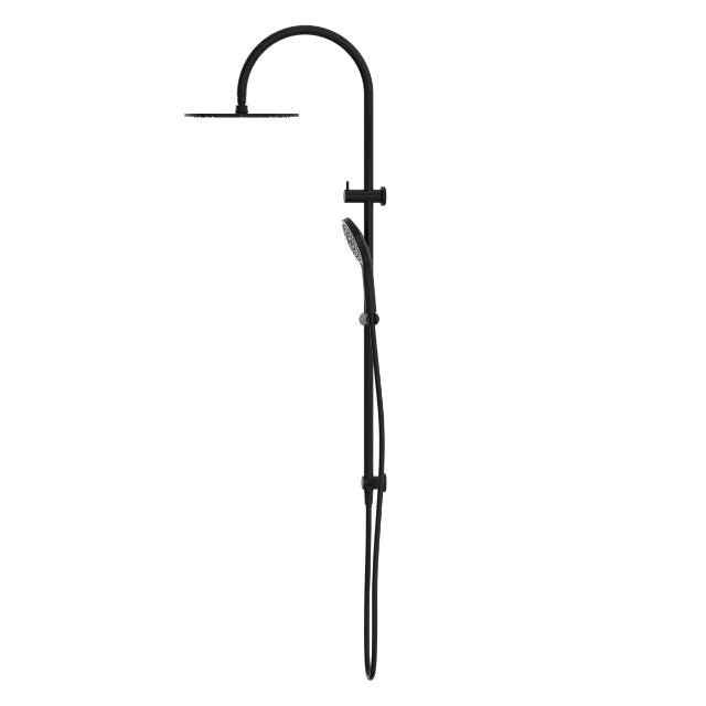 SIde View Nero Mecca Twin Shower With Air Shower II Matte Black - NR221905HMB - The Blue Space