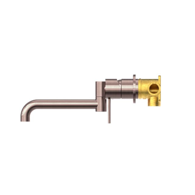 Buy Nero Mecca Wall Basin/Bath Mixer Set with Swivel Spout Length 225mm in Brushed Bronze NR221910RBZ - The Blue Space