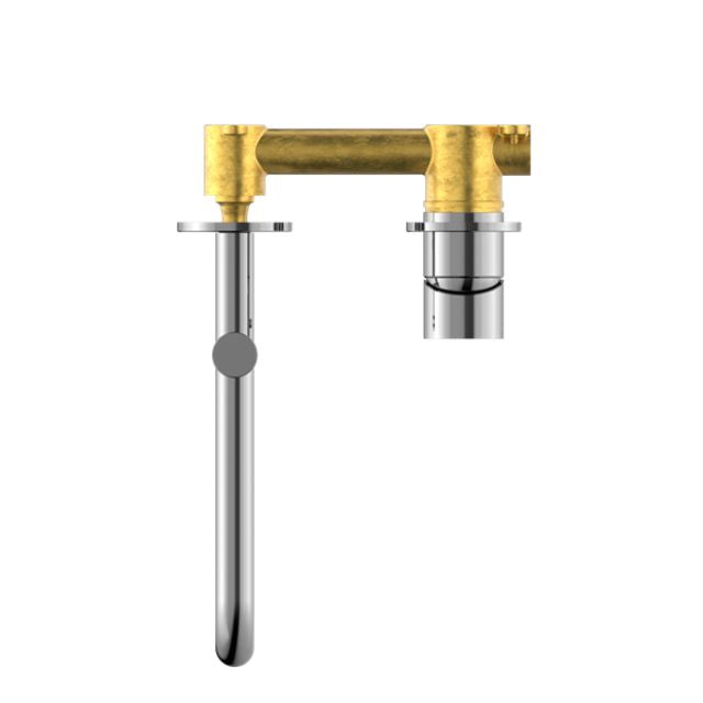 Buy Online Nero Mecca Wall Basin/Bath Mixer Set with Swivel Spout Length 225mm in Chrome NR221910RCH - The Blue Space