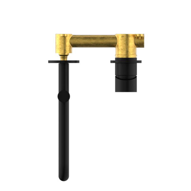 Buy Online Nero Mecca Wall Basin/Bath Mixer Set with Swivel Spout Length 225mm in Matte Black NR221910RMB - The Blue Space