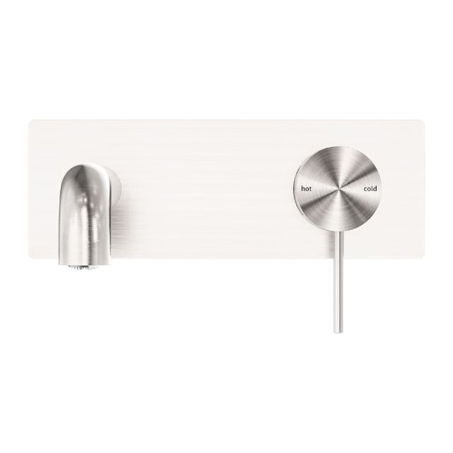 Nero Mecca Wall Basin/Bath Mixer 120mm Brushed Nickel