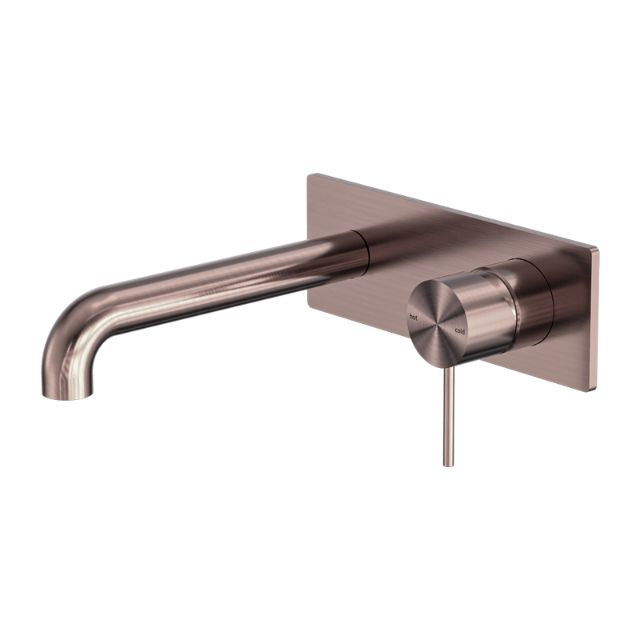 Nero Mecca Wall Basin/Bath Mixer 160mm Brushed Bronze