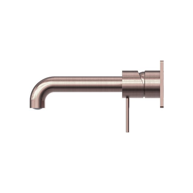 Side Nero Mecca Wall Basin Mixer 260mm Spout Brushed Bronze - NR221910a260BZ - The Blue Space