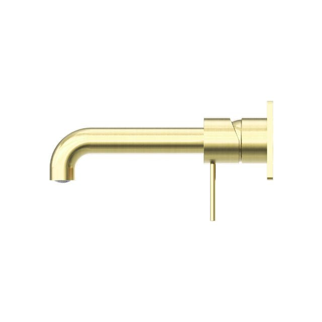 Nero Mecca Wall Basin/Bath Mixer 260mm Brushed Gold