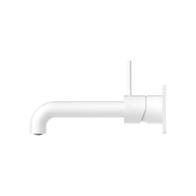 Nero Mecca Wall Basin/Bath Mixer Handle Up 160mm Matte White