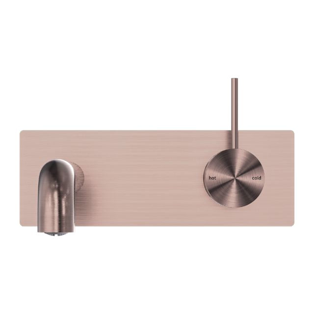Nero Mecca Wall Basin/Bath Mixer Handle Up 260mm Brushed Bronze