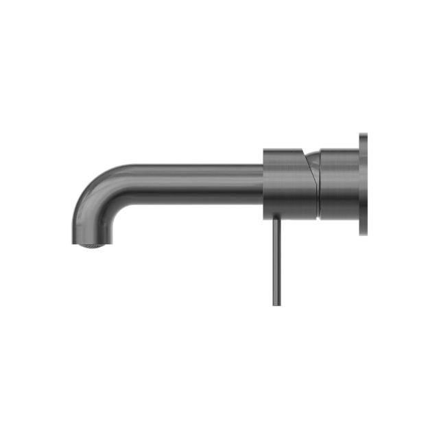 Buy Online Nero Mecca Wall Basin Mixer Separate Backplate 120mm Spout Gun Metal - NR221910C120GM - The Blue Space