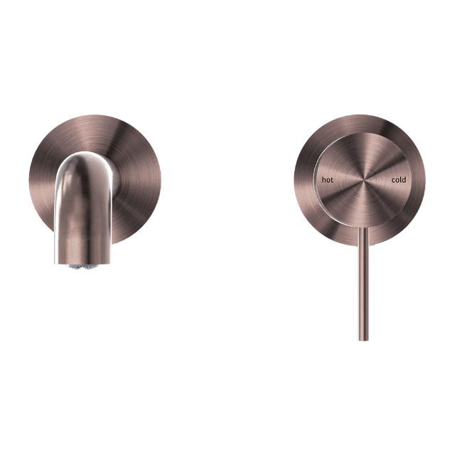 Buy Nero Mecca Wall Basin Mixer Separate Back Plate 185mm Spout Brushed Bronze NR221910C185BZ - The Blue Space