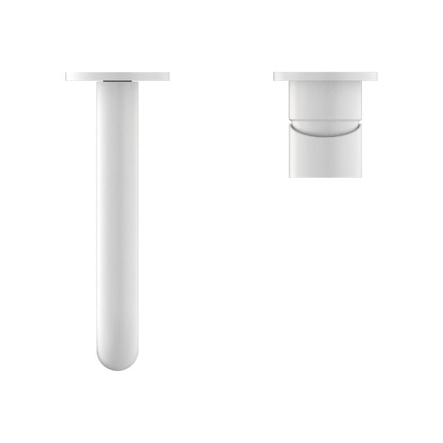 Buy Now Nero Mecca Wall Basin Mixer Separate Backplate 230mm Spout Matte White - NR221910C230MW - The Blue Space