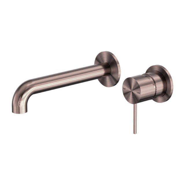 Nero Mecca Wall Basin/Bath Mixer Separate Back Plate 260mm Brushed Bronze