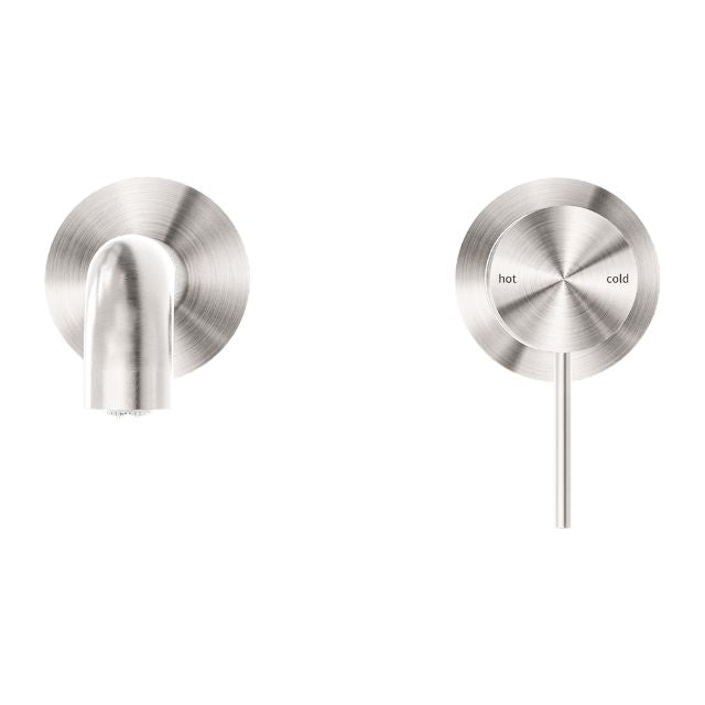 Buy Nero Mecca Wall Basin Mixer Separate Backplate 260mm Spout Brushed Nickel - NR221910C260BN - The Blue Space