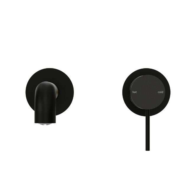 Buy Nero Mecca Wall Basin Mixer Separate Backplate 260mm Spout Matte Black - NR221910C260MB - The Blue Space