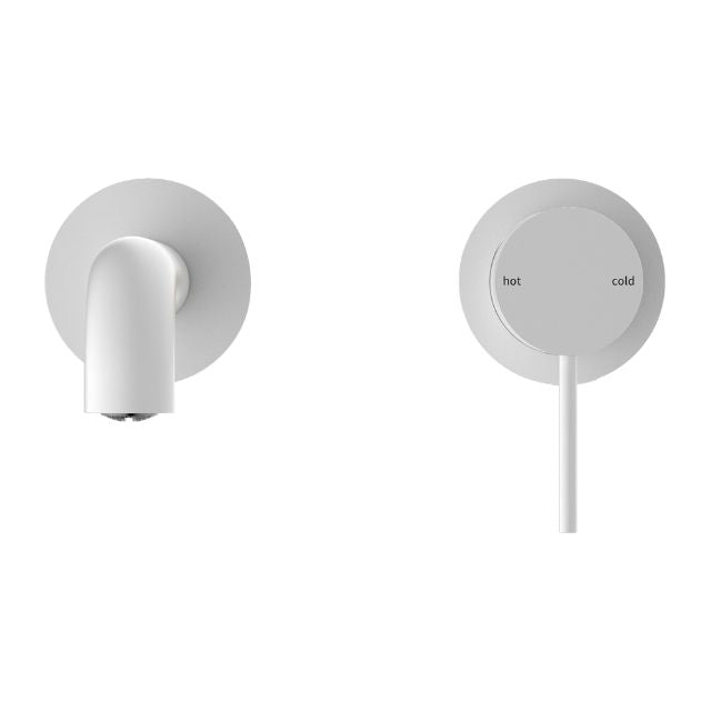 Buy Nero Mecca Wall Basin Mixer Separate Backplate 260mm Spout Matte White - NR221910C260MW - The Blue Space