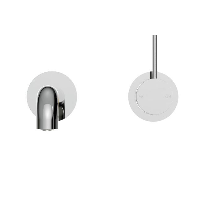 Buy Nero Mecca Wall Basin Mixer Separate Backplate Handle Up 120mm Spout Chrome - NR221910D120CH - The Blue Space