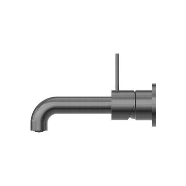 Buy Online Nero Mecca Wall Basin Mixer Separate Backplate Handle Up 120mm Spout Gun Metal - NR221910D120GM - The Blue Space
