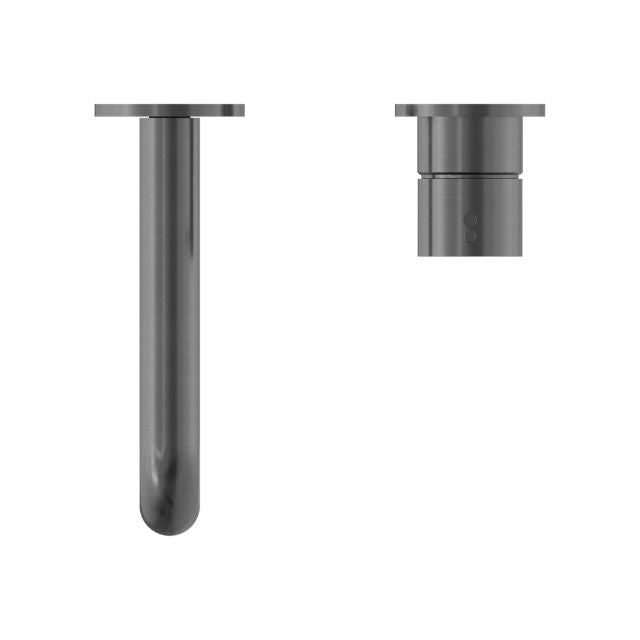 Buy Now Nero Mecca Wall Basin Mixer Separate Backplate Handle Up 120mm Spout Gun Metal - NR221910D120GM - The Blue Space