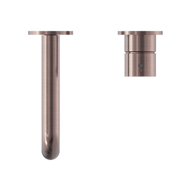 Buy Nero Mecca Wall Basin Mixer Separate Backplate Handle Up 185mm Spout Brushed Bronze - NR221910D185BZ - The Blue Space