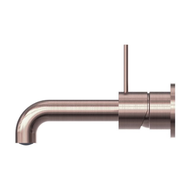 Nero Mecca Wall Basin/Bath Mixer Separate Back Plate Handle Up 230mm Brushed Bronze