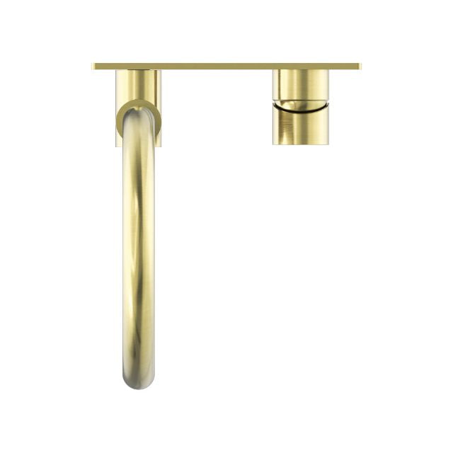 Nero Mecca Wall Basin/Bath Mixer Swivel Spout Brushed Gold