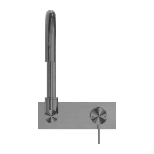 Buy Nero Mecca Wall Basin / Bath Mixer Set with Swivel Spout in Gun Metal NR221910QGM - The Blue Space