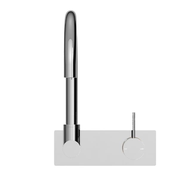 Buy Nero Mecca Wall Basin/Bath Mixer with Swivel Spout and Handle Up Mixer in Chrome NR221910PCH - The Blue Space