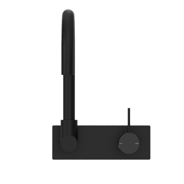 Buy Nero Mecca Wall Basin/Bath Mixer Swivel Spout with Handle Up Wall Mixer in Matte Black NR221910PMB - The Blue Space