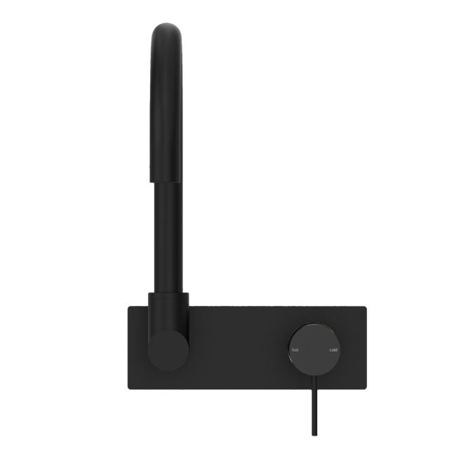 Buy Online Nero Mecca Wall Basin / Bath Mixer Swivel Spout in Matte Black NR221910QMB - The Blue Space